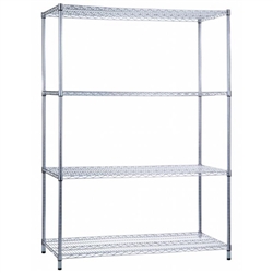 R&B Shelving Unit Wire Shelves without Casters, 18" x 48" x 72"