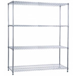 R&B Shelving Unit Wire Shelves without Casters, 18" x 60" x 72"