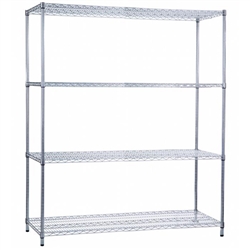 R&B Shelving Unit Wire Shelves without Casters, 18" x 60" x 72"