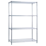R&B Shelving Unit Wire Shelves without Casters, 24" x 36" x 72"