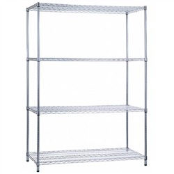 R&B Shelving Unit Wire Shelves without Casters, 24" x 48" x 72"