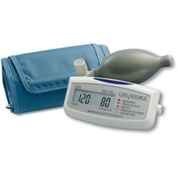 AnD LifeSource Digital Blood Pressure Monitors with LARGE Cuff, Mini Manual Inflate