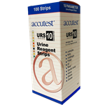 Accutest URS-10 Urine Reagent Strips - 10 Parameter Test