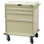 Harloff V-Series Short Procedure Cart, 24" Cabinet and Drawers with Key Lock