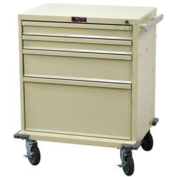 Harloff V-Series Short Procedure Cart, 24" Cabinet and Drawers with Key Lock