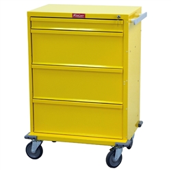 Harloff V-Series Tall Isolation Cart, 30" Cabinet and Four Drawers with Key Lock