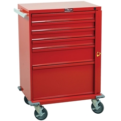 Harloff V-Series Tall Emergency Cart, 30" Cabinet and Six Drawers with Breakaway Lock