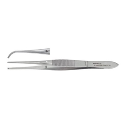 Miltex Eye Dressing Forceps, 4" Half Curved, Serrated