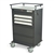 Harloff Value Line Medication Cart, Top Rail, Pull Out Shelf and 5" Bins Dividers with Basic Electronic Pushbutton Lock