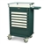 Harloff Value Medication Cart, Pull Out Side Shelf and 5" Bins Dividers with Key Lock