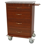 Harloff Punch Card Medication Cart with Wood Vinyl, Pull Out Shelf and Key Lock - 360 Cards