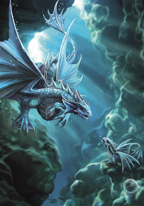Water Dragon Cards - 6 Pack