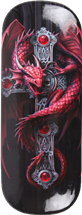 Gothic Guardian Red Dragon Eye Glass Case by Anne Stokes