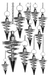 Silver Metal Spiral Pendulums (12 pcs)