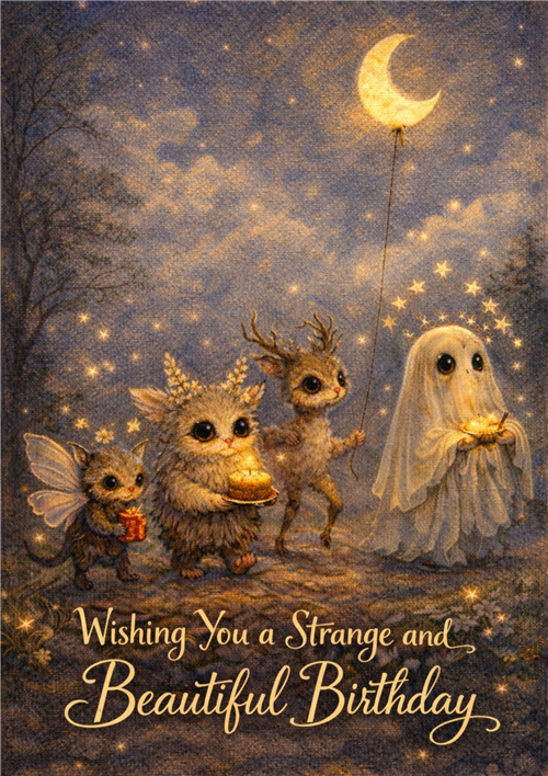 ES03 - Strange Beautiful Birthday Card - 6 pack