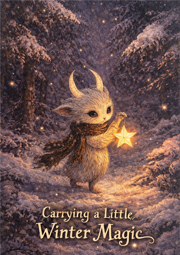 ES07 - Carrying a Little Winter Magic Yule Card - 6 pack