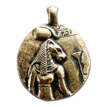 Sekhmet Gold Goddess Coin Pendant at Starlinks Wholesale