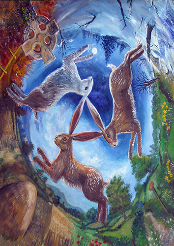 Three Hares Card - 6 Pack