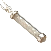 Rainbow Moonstone Gem Power Vial Pendant for Intuition