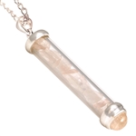 Rose Quartz Gem Power Vial Pendant for Love