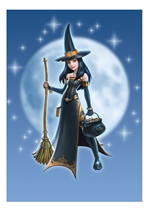 Witch Girl - 6 Pack of Cards by James Ryman
