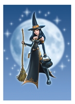 Witch Girl Card- 6 Pack by James Ryman