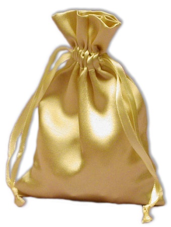 Light Gold Satin Pouches (12 pcs)