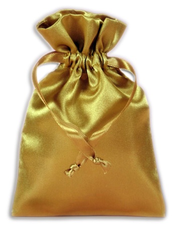 Gold Satin Pouches (12 pcs)
