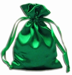 Emerald Green Satin Pouches (12 pcs)