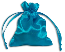 Turquoise Satin Pouch