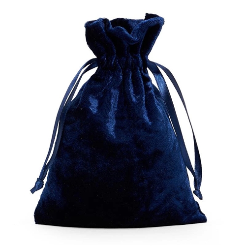 Navy  Blue Velvet Pouches (12 pcs)