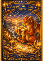 RW01 - Year of New Adventures Quest Birthday Card - 6 pack