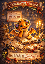 RW03 - Passed! You Made It...Eventually Congratulations Card - 6 pack