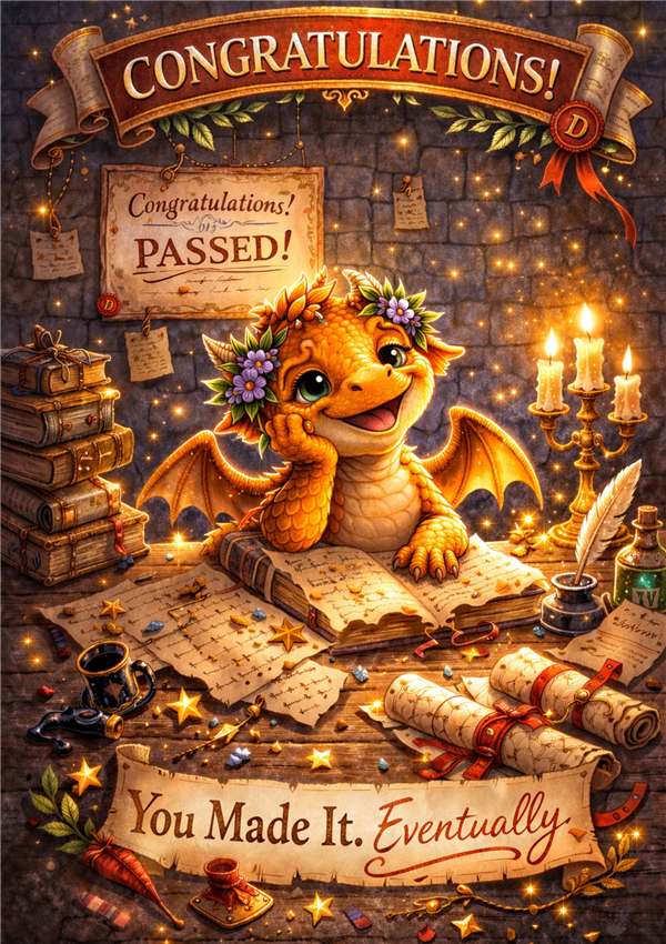 RW03 - Passed! You Made It...Eventually Congratulations Card - 6 pack
