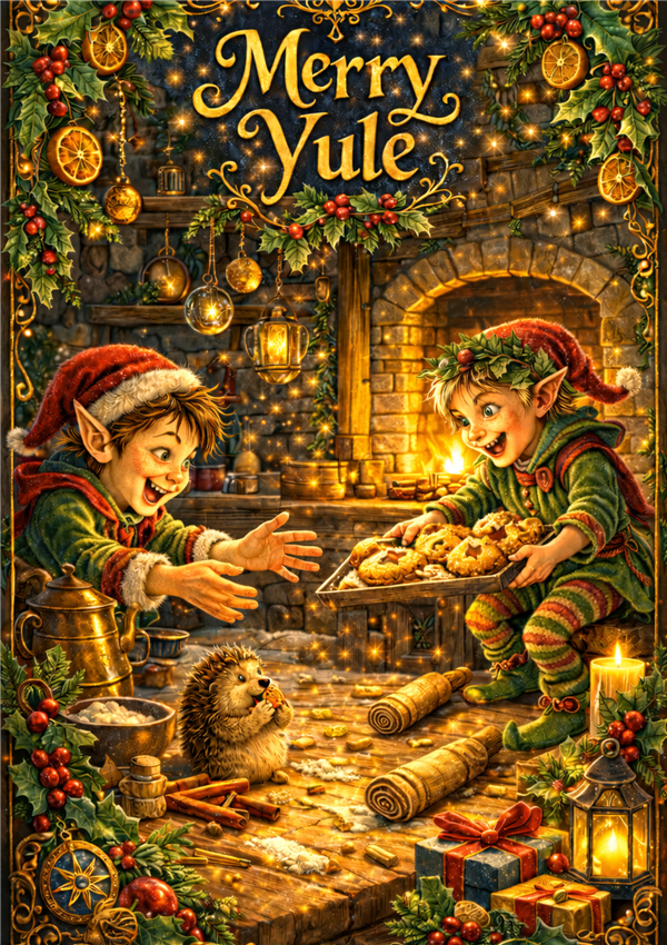RW05 - Yuletide Mischief Merry Yule Card - 6 pack