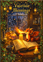 RW06 - Yuletide Blessings Cozy Little Spell Yule Card - 6 pack