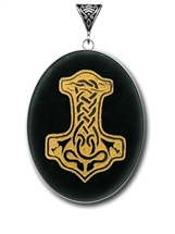 Obsidian Thor's Hammer Symbology Gemstone for Protection