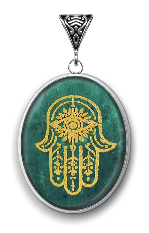 Hamsa Down Symbology Gemstone for Abundance