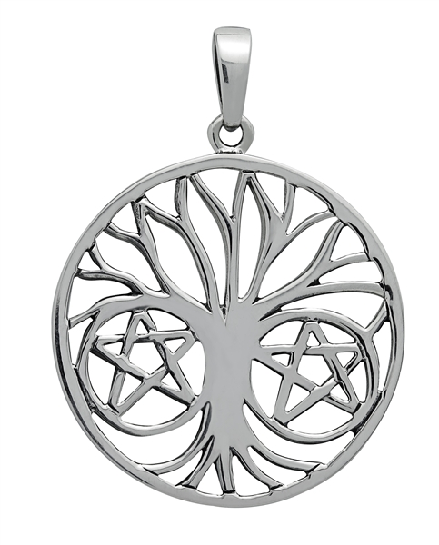 Silver Pentapha Tree of Life Pendant for Protection