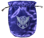 Blue Satin Owl Tarot Bag