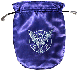 Blue Satin Owl Tarot Bag