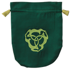 Green Satin Triple Hare Tarot Bag