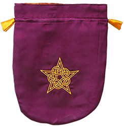 Purple Satin Celtic Pentagram Tarot Bag