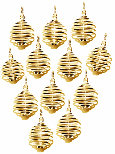 Gold Round Treasure Spirals 100 pieces