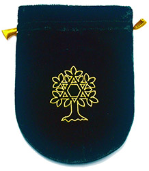 Green Velvet Tree of Life Tarot Bag