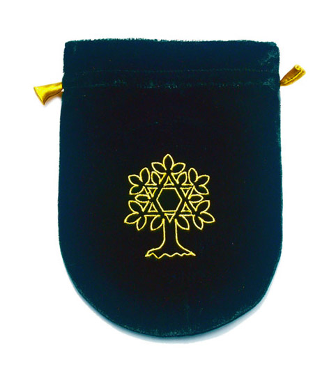 Green Velvet Tree of Life Tarot Bag