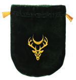 Green Velvet Moon Stag Tarot Bag