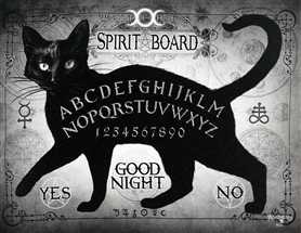 Black Cat Witches Spirit Board Canvas Print by Alchemy Gothic of England