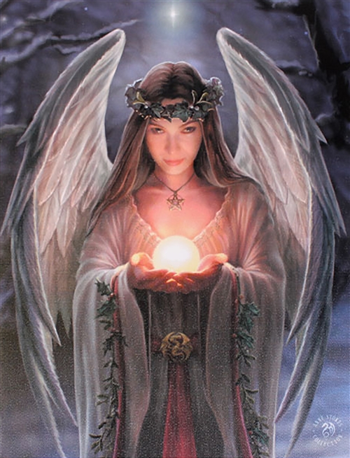 Yule Angel Canvas Art Print by Anne Stokes