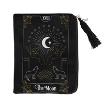 The Moon Black Velvet Zippered Tarot Card Bag